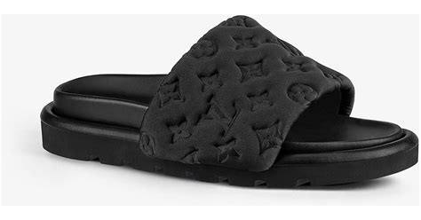 louis vuitton black sliders